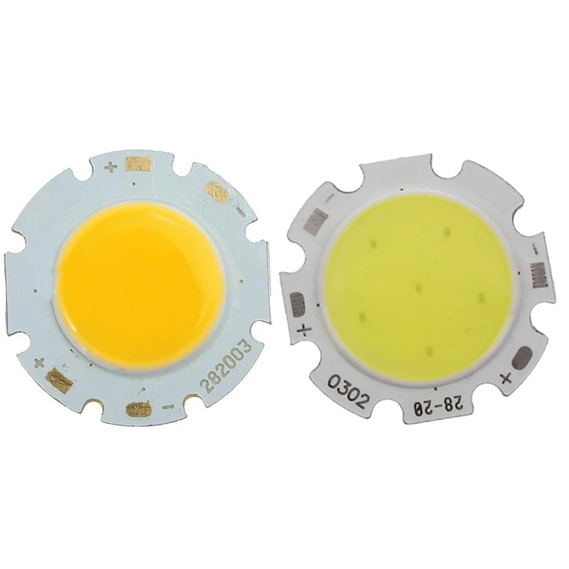 

2 Pcs 3W COB High Power Super Bright Light Lamp Bead LED Chip Warm White Light & White Light