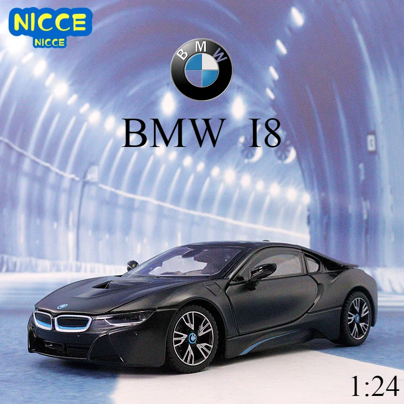 

Модель автомобиля черного цвета из сплава, 1:24, BMW I8