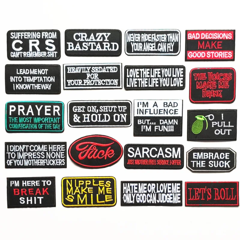 

Letter Iron On Patches White For Clothes Embroidered Thermoadhesive Letras Parche Bordado Para Ropa Red Black Sew Designer Diy