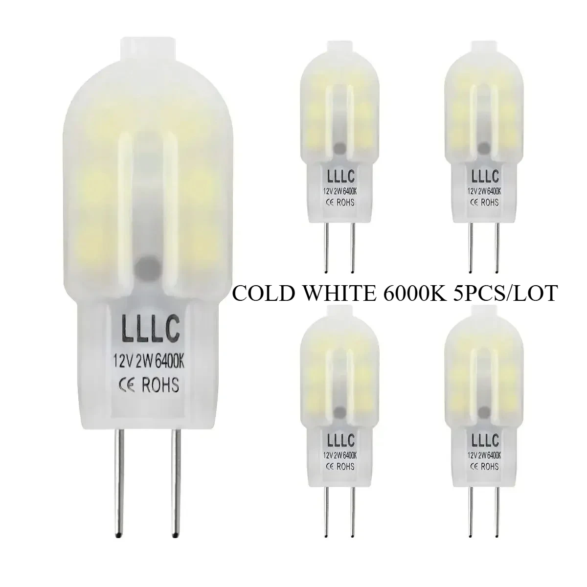 

Melery Светодиодные лампы G4 2Вт теплый белый 5 шт