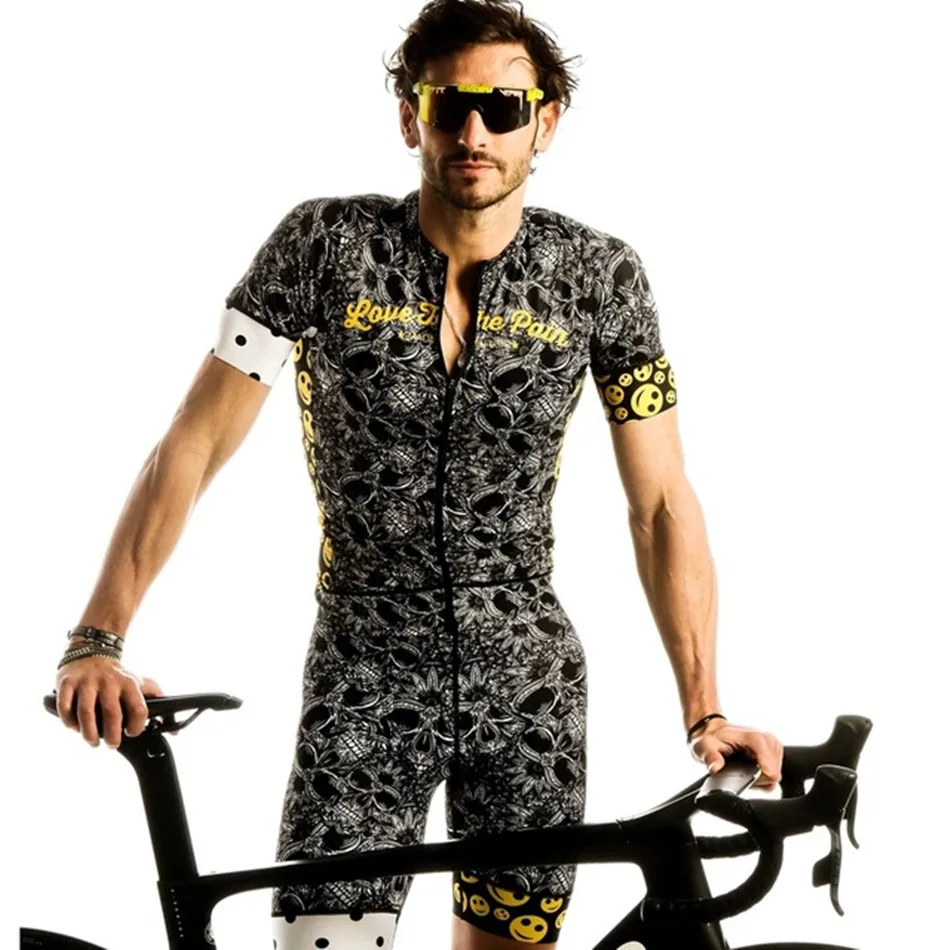 

Love The Pain Cycling Jersey Set Men Pro Team Summer Bicycle Shirts Bib Shorts Suit Bike Wear Maillot Ciclismo Tops Kit Dresses