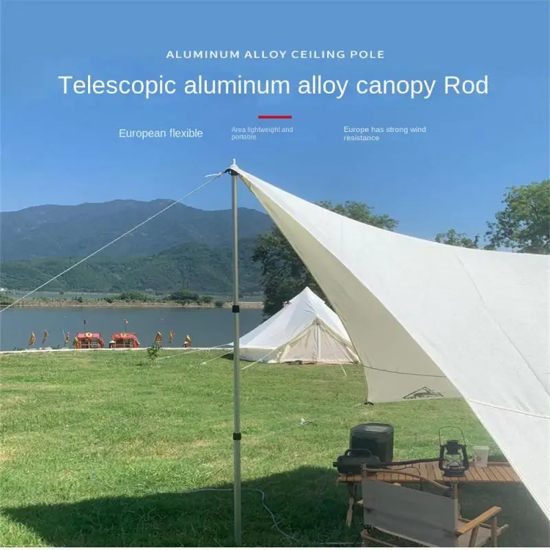 

2.3m Telescoping Tarp Poles Adjustable Camping Tent Poles Outdoor Tent Poles Replacement for Awnings Canopy Rain Fly Shelter
