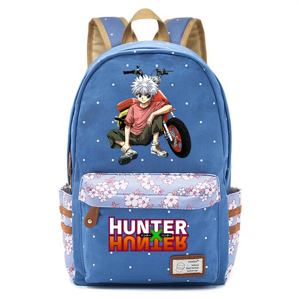 

Anime Hunter Hunter Backpack Canvas Schoolbag Baby Blue Packsack High Quality Teenager Knapsack Unisex Student Travel Laptop Bag