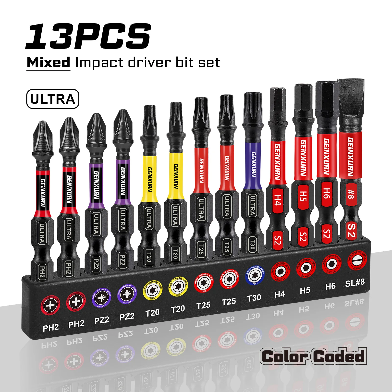 

Набор бит для ударной отвертки Geinxurn 1/4 дюйма S2