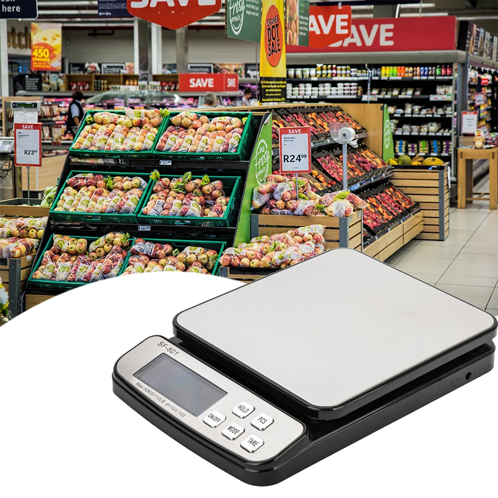 

Jewelry Balance Scale Stainless Steel Digital LCD Black Silver Vegetable Seasoning Weighing Include DC 6V Adapter