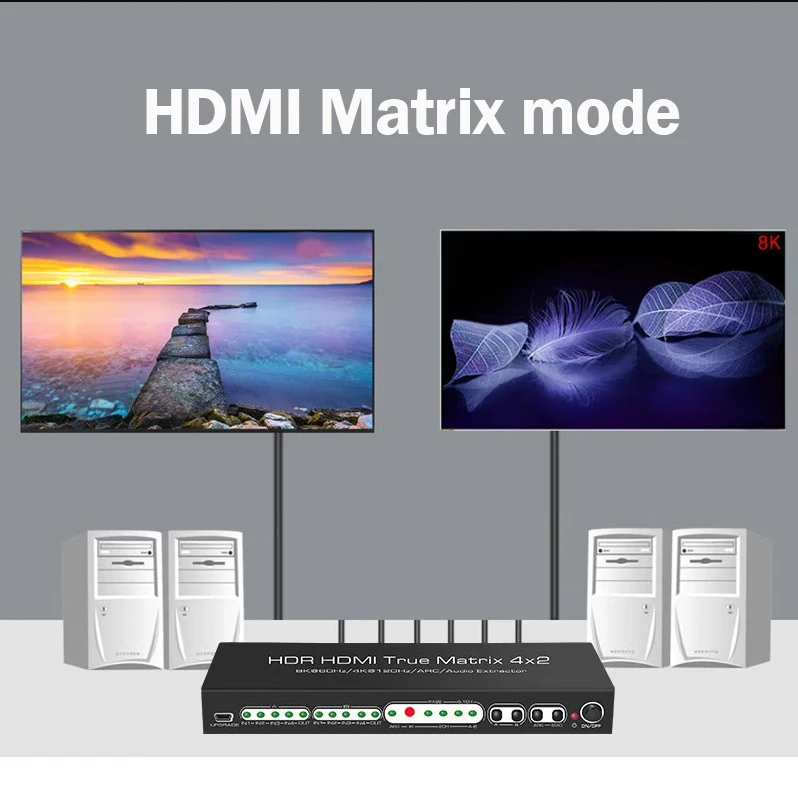 8K HDR HDMI 2 1 матрица 60 Гц 4K 120 матричный селектор 4X2 сплиттер переключатель 4 в выхода