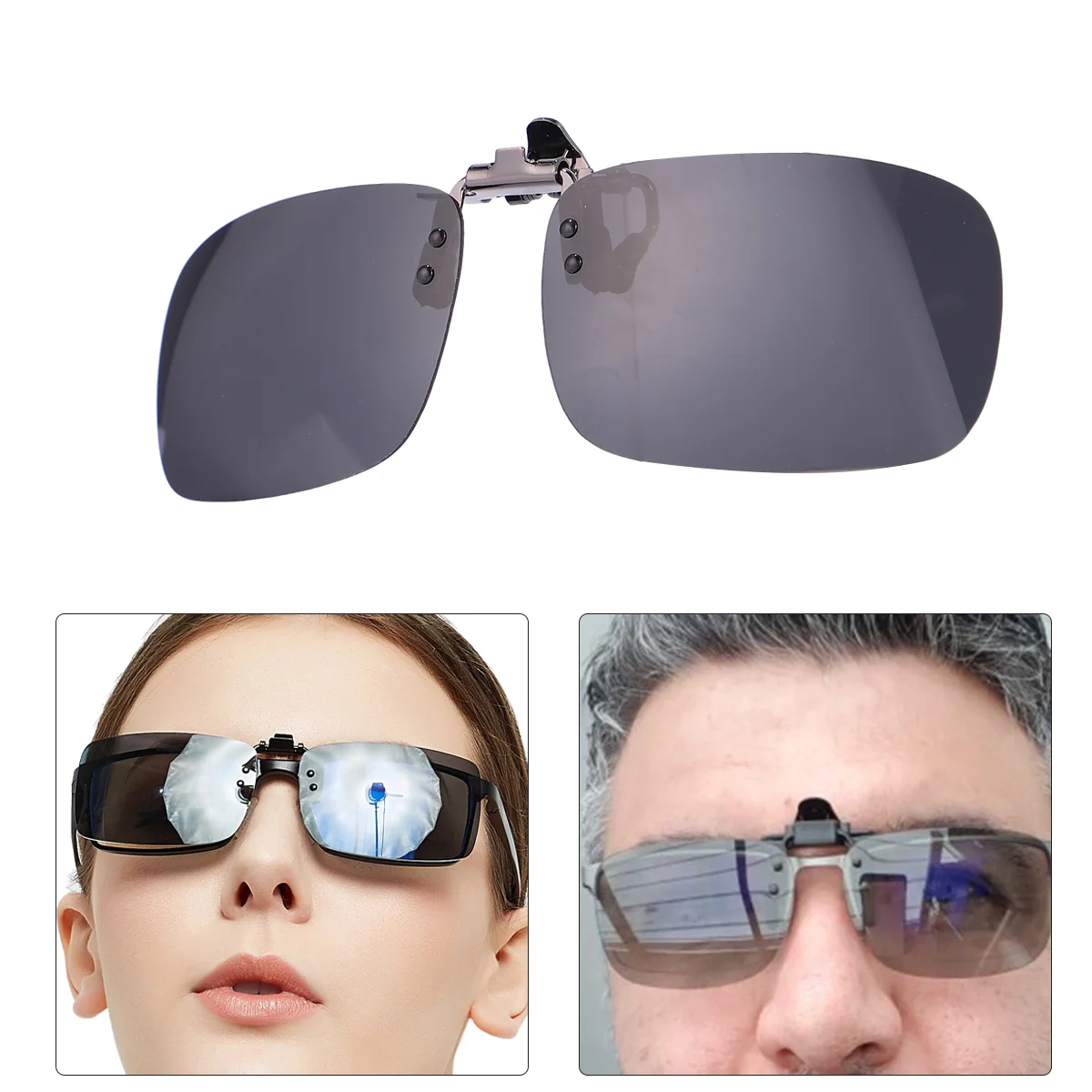 

Clip Glasses Sunglass Up Driving Sunglasses Uv Protection Eyeglasses Eyeglass Cycling Solar Shield Lens Rimless Visor Shades