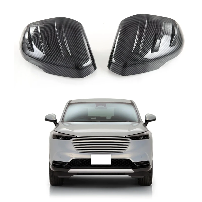 For Honda HRV HR-V Vezel 2021 2022 Carbon Fiber Rearview Side Mirror Cover Cap Trim Frame
