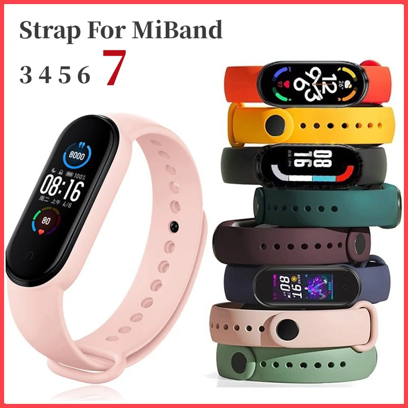 Strap For Xiaomi Mi Band 6 5 4 3 7 Bracelet MiBand 5 4 6 Sport Silicone Replacement Wristband Mi Band 7 Smartwatch Accessories