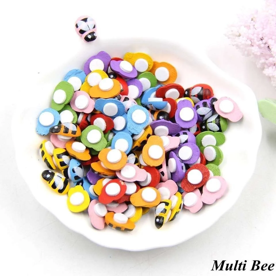 

Деревянные наклейки Божья коровка и пчела Partism 100 шт.