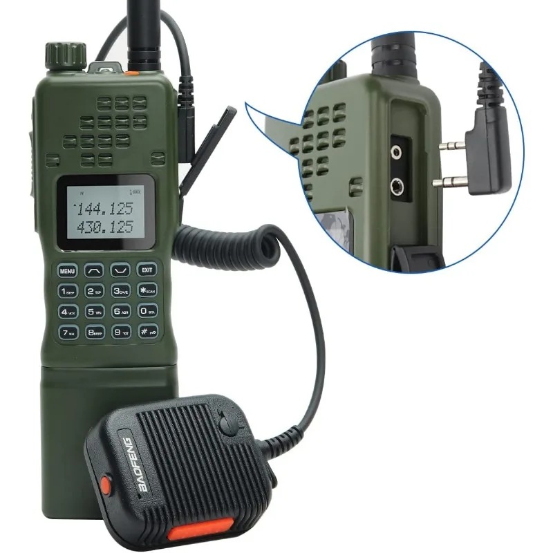 Тактический динамик-микрофон BAOFENG UV-25 с регулировкой громкости, портативный, для GMRS 5RM, любительского радио, BF-F8HP, UV-5RH, GPS-радио (зеленый) (art.: 3920dc714f910) - 3920dc714f910