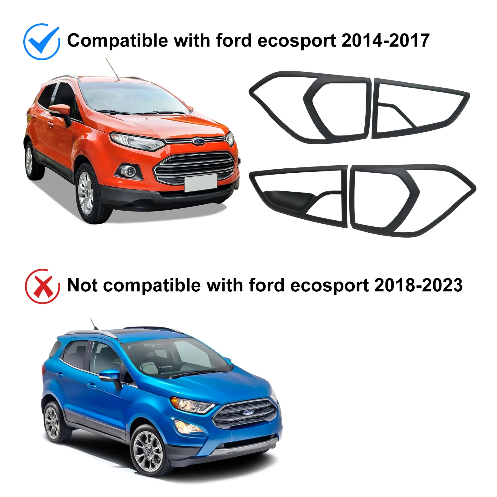 Накладки на заднюю фару для Ford Ecosport 2014 2015 2016 2017 год матовые черные защитные