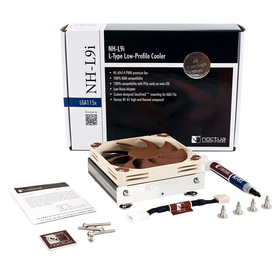 Фото Noctua NH-L9i Chromax. Черный 37 мм кулер для процессора для HTPC ультратонкий кулер для чехла PWM 4Pin тихий для LGA115X 1200 AM4 №5