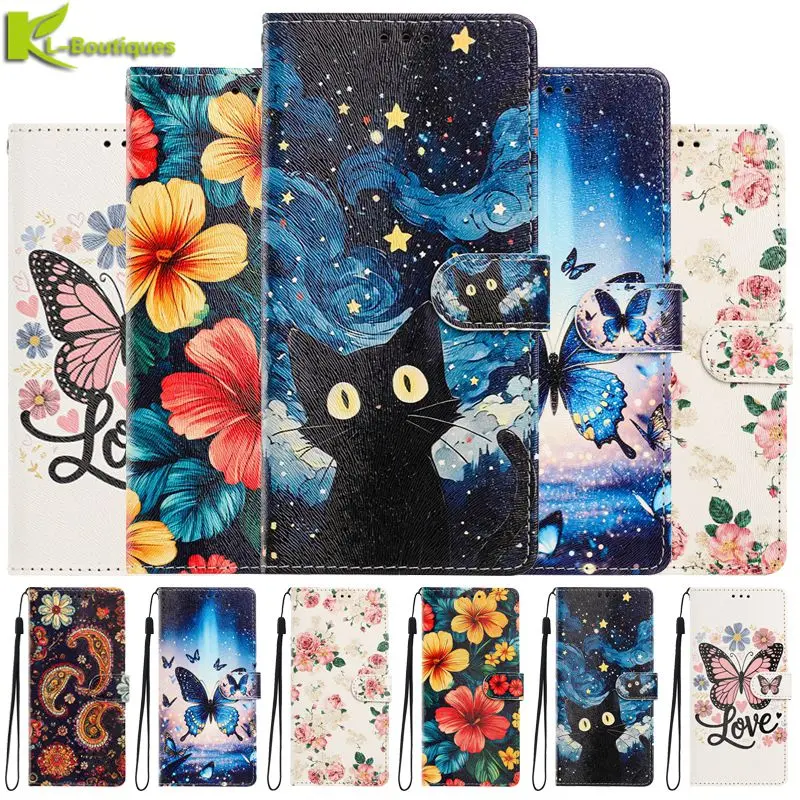 Фото Чехол-подставка для Samsung Galaxy Xcover 7 6 Pro, чехол для Samsung XCover7 Pro, Xcover5, 4, 4S, 6Pro с рисунком кошки и бабочки №1