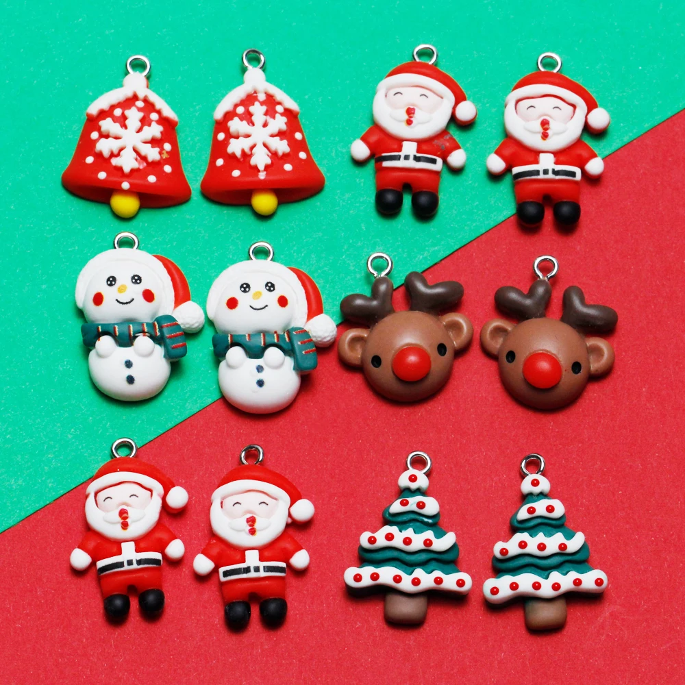 10 шт. подвески в виде снеговика Рождественские Подвески Санта-Клауса для сережек