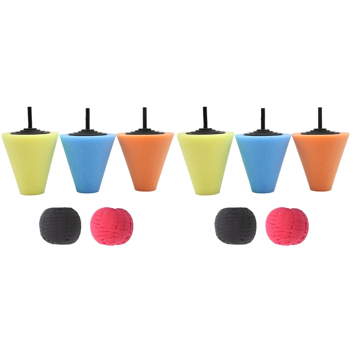 

10 шт., губка в форме конуса с шариком для полировки