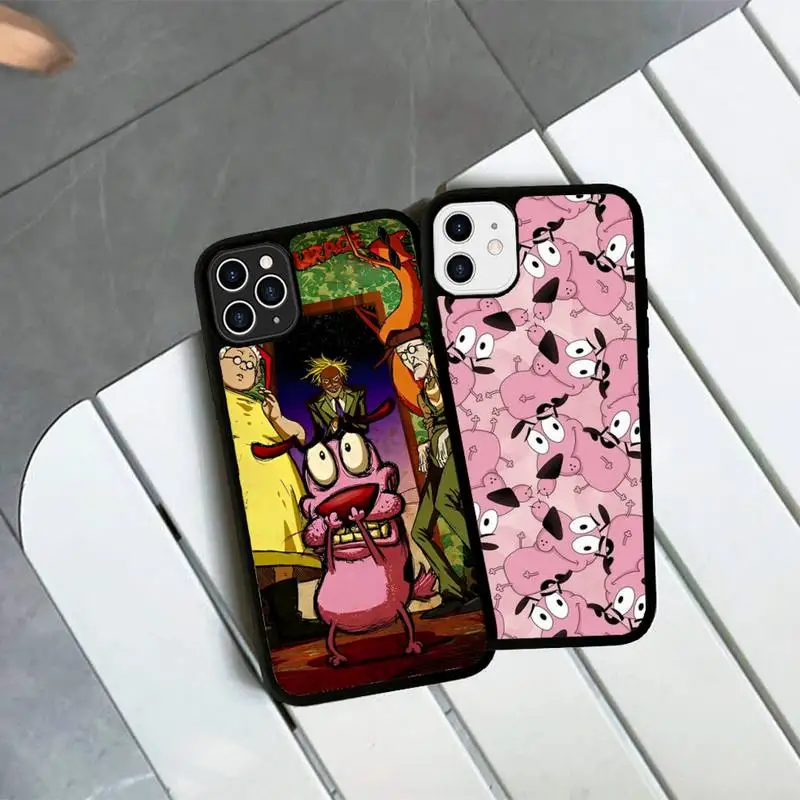 

Dog-Courage-The-Cowardly Phone Case Silicone PC+TPU Case for iPhone 11 12 13 Pro Max 8 7 6 Plus X SE XR Hard Fundas