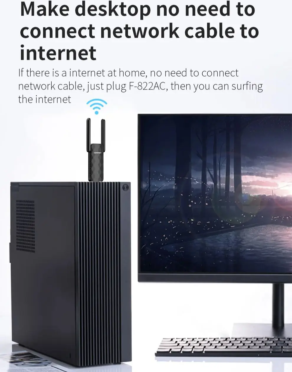 USB Wi-Fi адаптер 650 Мбит/с 2 4 ГГц + 5