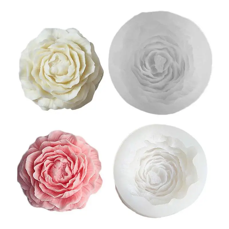 

Peony Flower Silicone Mold Large Peony Silicone Candle Mold Aromatherapy Soap Resin Flower Resin Molds For Home Cookie Decor