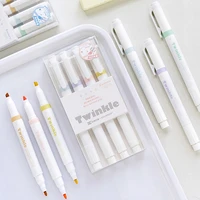 4pcsbox ins style watercolor marker pen glitter highlighter marker pen students draw key marks hand account highlighter pen