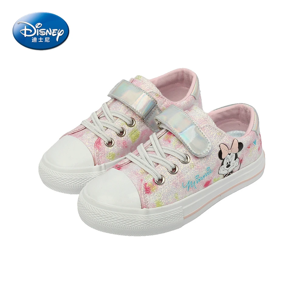 

Disney Shoes Kids Mickey Mouse Canvas Shoes Boys Girls Sports Flat Shoes High Low Top Casual Shoes with Shiny Velcro Sneakers