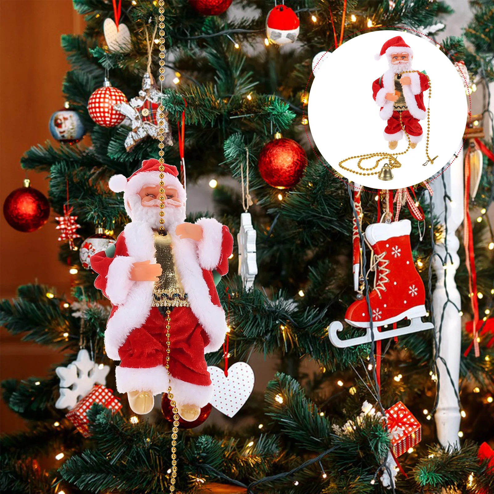 

Xmas Party Adornment Climbing Santa Claus Festival Decor Christmas Gift Window Desktop Ornaments