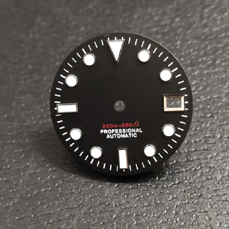 Watch Accessories Dial Black White Japan C3 Green Luminous NH35/36 Movement for SKX007/009 Turtle Abalone Watch MOD Case 28.5mm