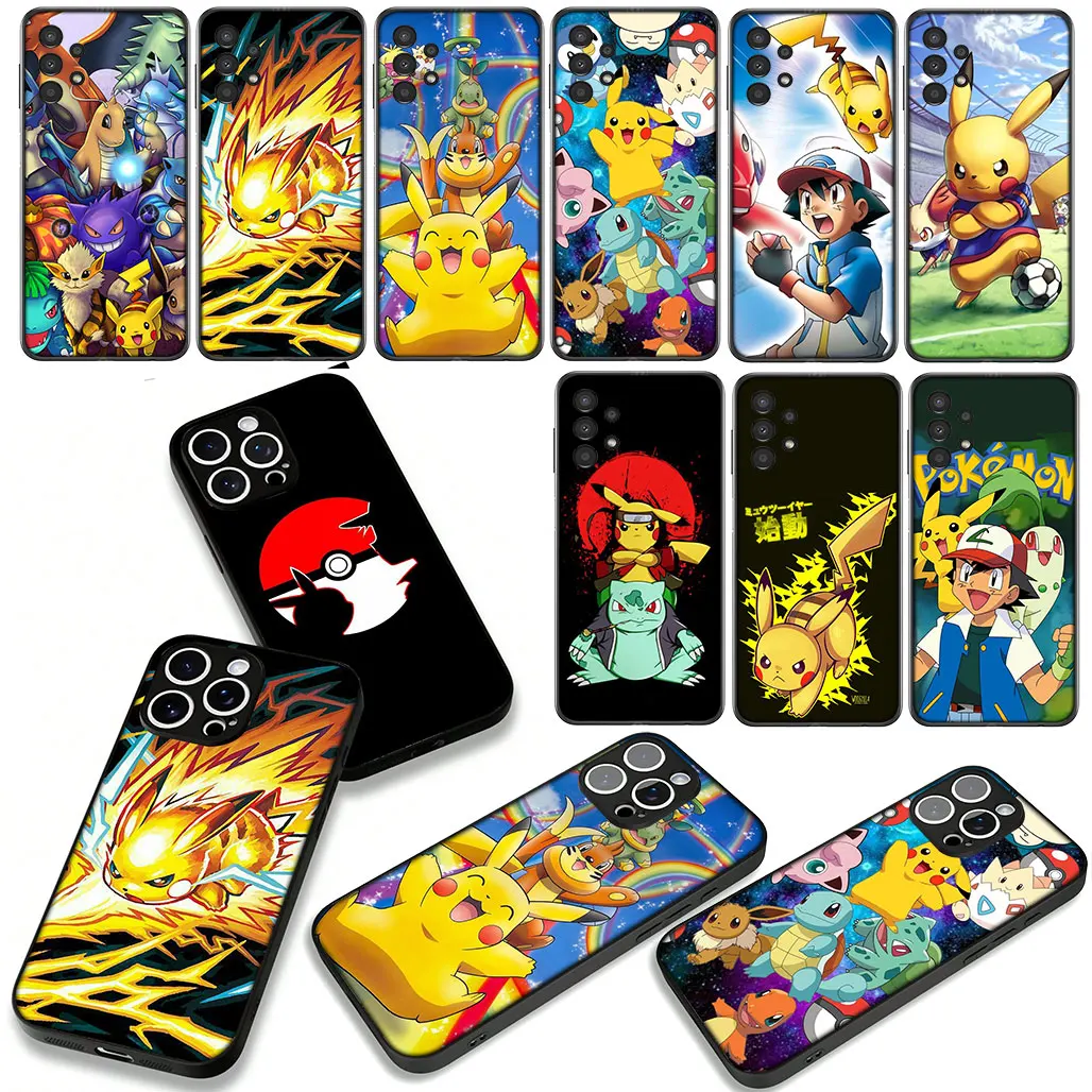 Фото Phone Cover for Xiaomi Poco F6 F7 Ultra F5 F3 X7 X6 X5 X3 NFC M7 M6 Pro C75 C65 C71 C61 Case P-Pokemons P-Pikachus Cute №3