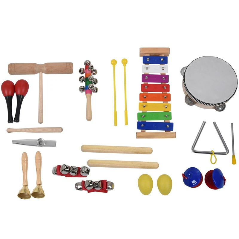 

22 Pcs Toddler Musical Instruments Set Percussion Instrument Toys Toddler Musical Toys Set Rhythm Band Set Birthday Gift For Tod