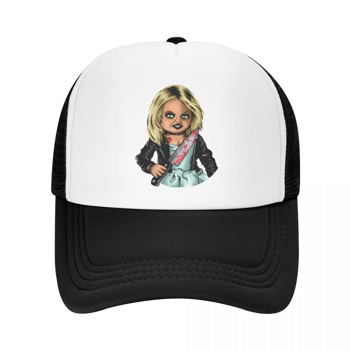 

Scary Tiffany Trucker Hat for Men Women Personalized Adjustable Unisex Bride Of Chucky Baseball Cap Summer Caps Snapback Hats