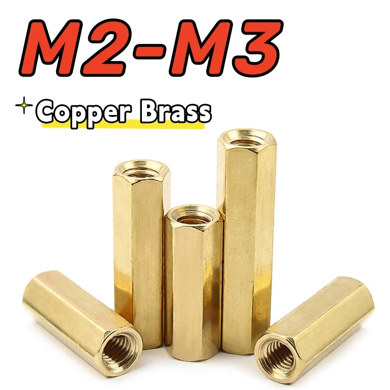 

20-100 шт. M2 M3 медь латунь двойной проход Шестигранная стойка Шестигранная резьба шпилька Проставка полые колонны