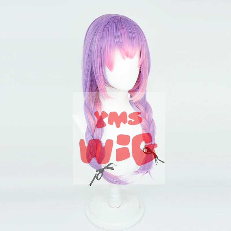 Hololive Vtuber Tokoyami Towa Косплей Парик 60 см Длинные Розовые Плетеные Термостойкие