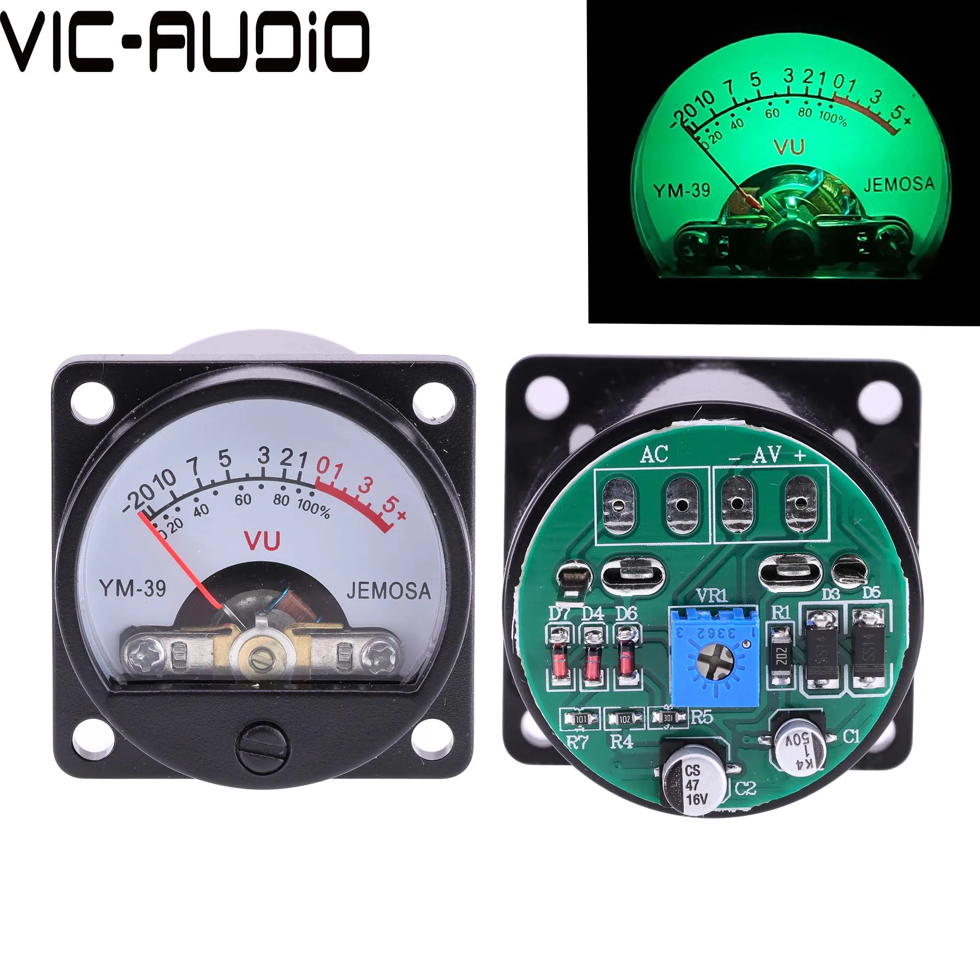 Панель VU Meter 500VU 2 шт. 35 мм измеритель звукового давления + level звуковых сигналов