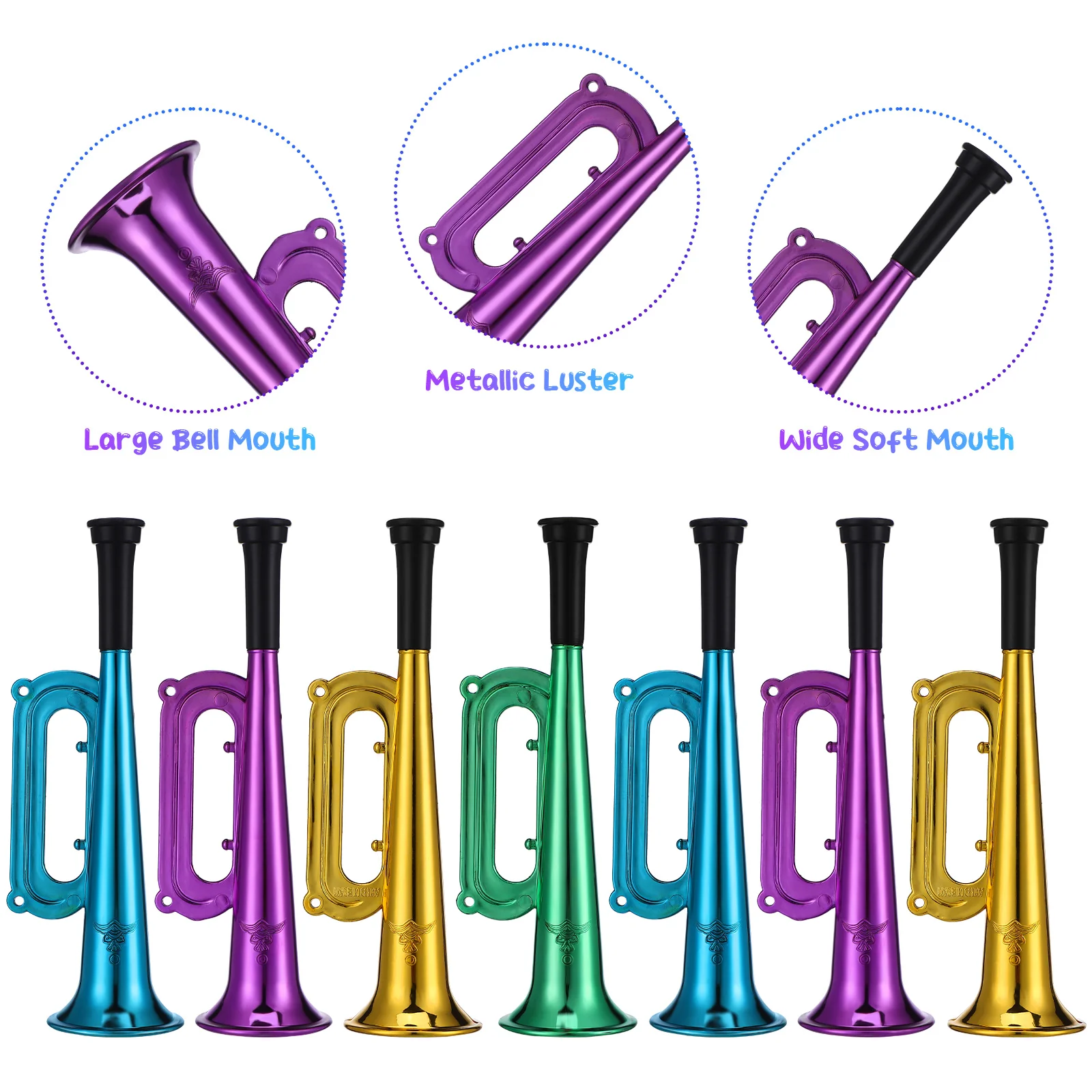 10 Pcs Children's Trumpet Cheering Trumpets Toys Kids Clapper Party Horns Noise Maker Football Plastic Props Small