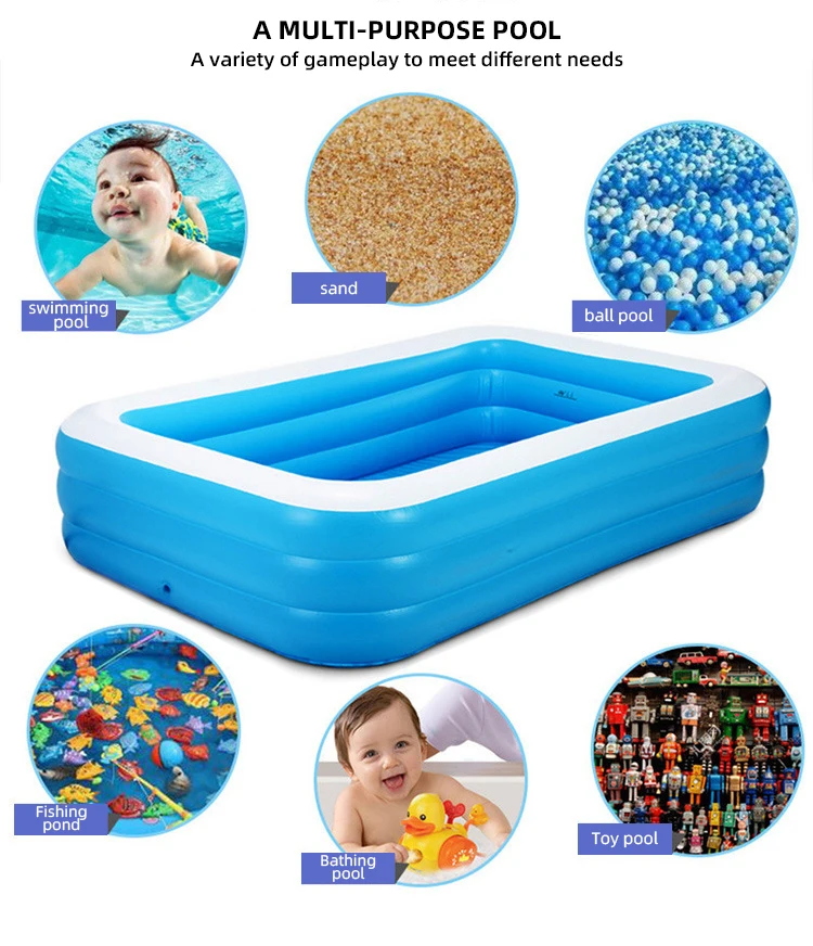 {France Warehouse } 2/3M Big Large pools for family swimming pool Rectangular Inflatable Swimming Pool PVC Bathing Outdoor |