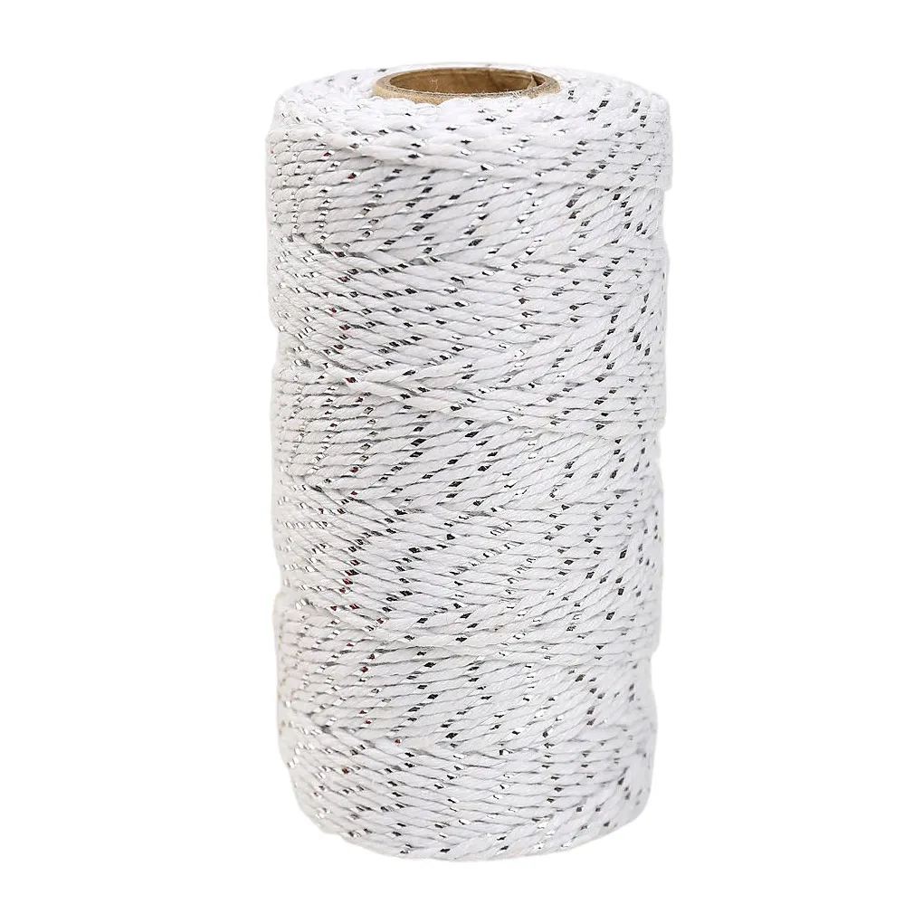 

Cotton Cord Decor Rope Exquisite Decorative Present Multifunctional DIY Prop Wrapping String Holiday Supplies White