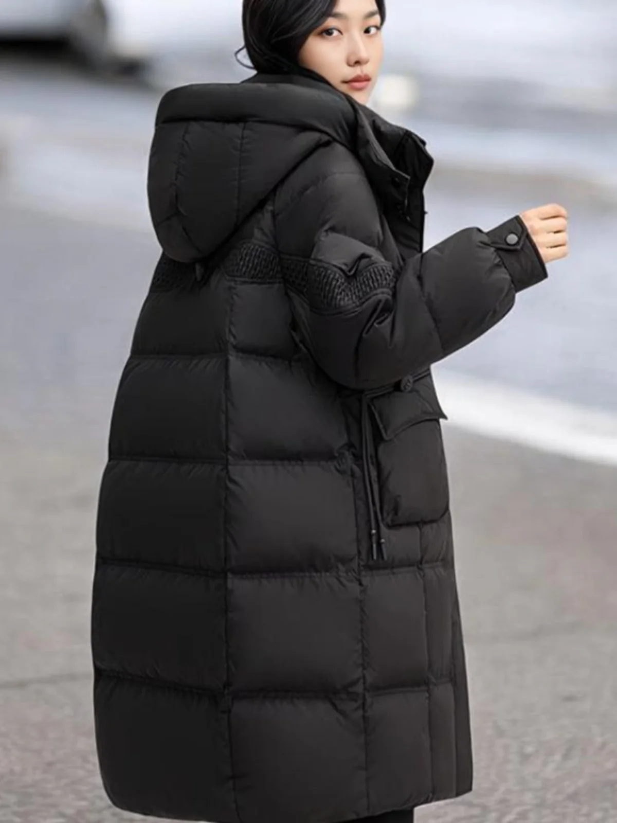 Long 90 Duck down Down jacket Women 2024 Autumn and Winter New Casual Korean Series Coat Thick Warm Hoodie