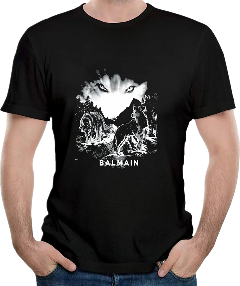 

Balmain Tees Printed Round Neck Short Sleeve All-match Simple Men's T-shirt