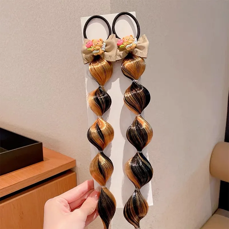 Детские аксессуары для волос милый масляный медведь кофейный цвет парик косы