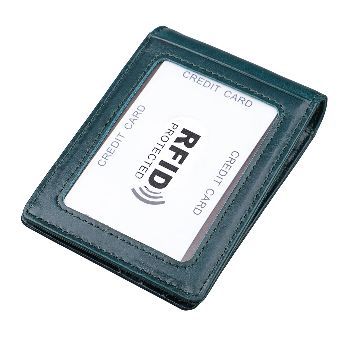 Магнитный зажим для денег тонкий кожаный бумажник с передним карманом и