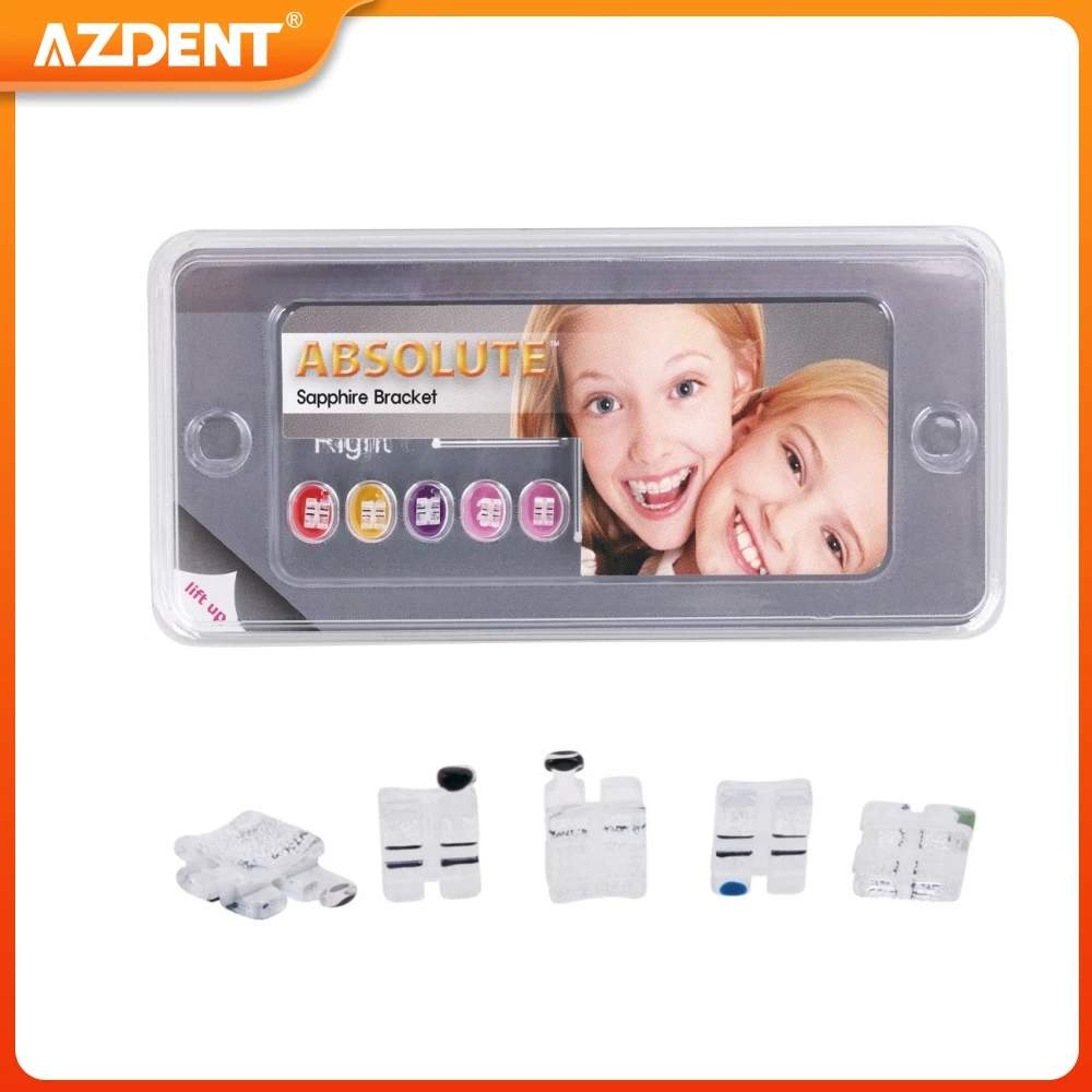 

20PCS/Box AZDENT Dental Bracket Orthodontic Brace Monocrystalline Sapphire Ceramic Clear Roth MBT 0.022/0.018