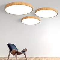 ultra thin wood grain led ceiling light modern lamp living room lighting fixture bedroom kitchen surface mount flush panel lamp