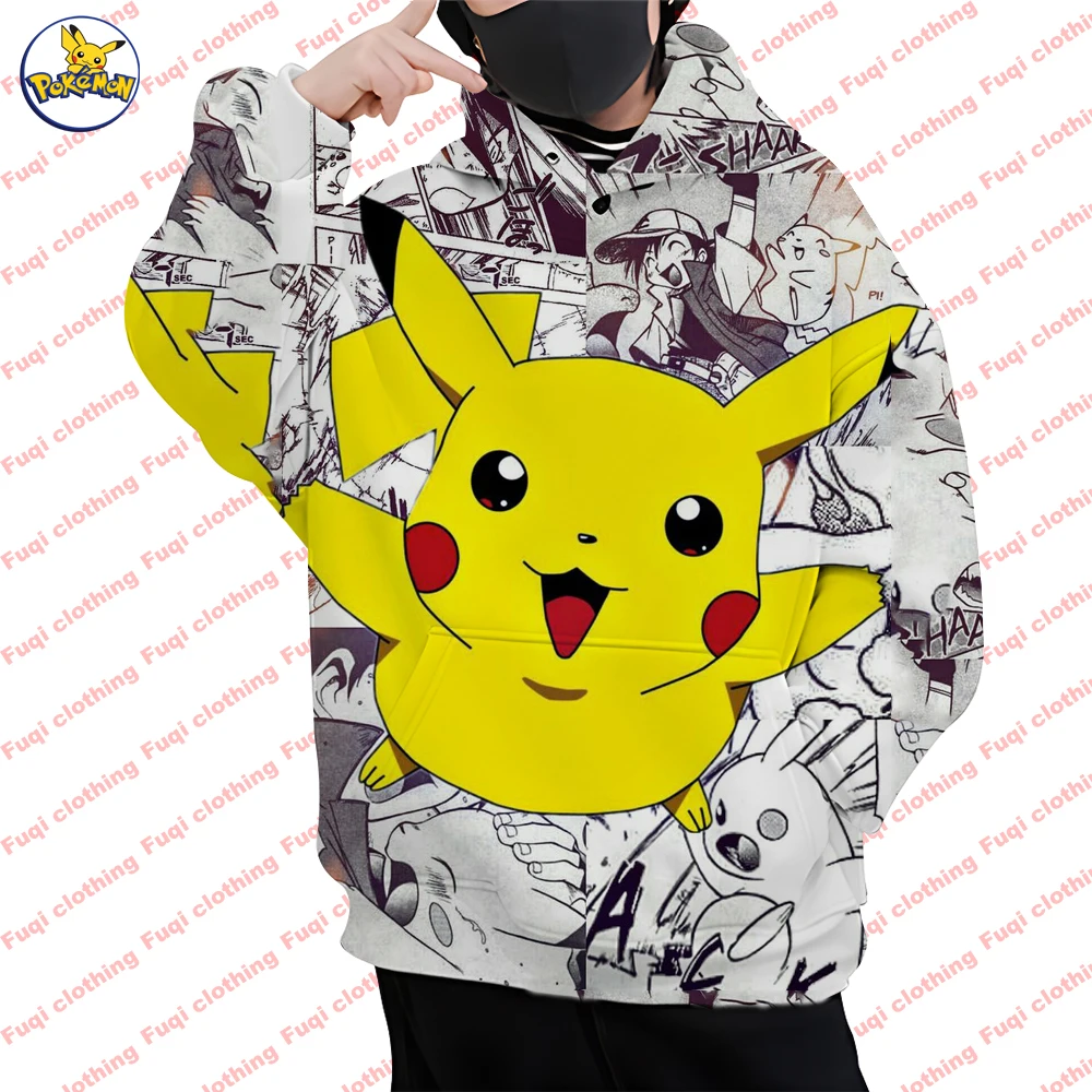 

Autumn 3D printing hoodie Baokemeng series hoodie Pikachukawaii men and women's fashion casual hip-hop Harajuku pullover