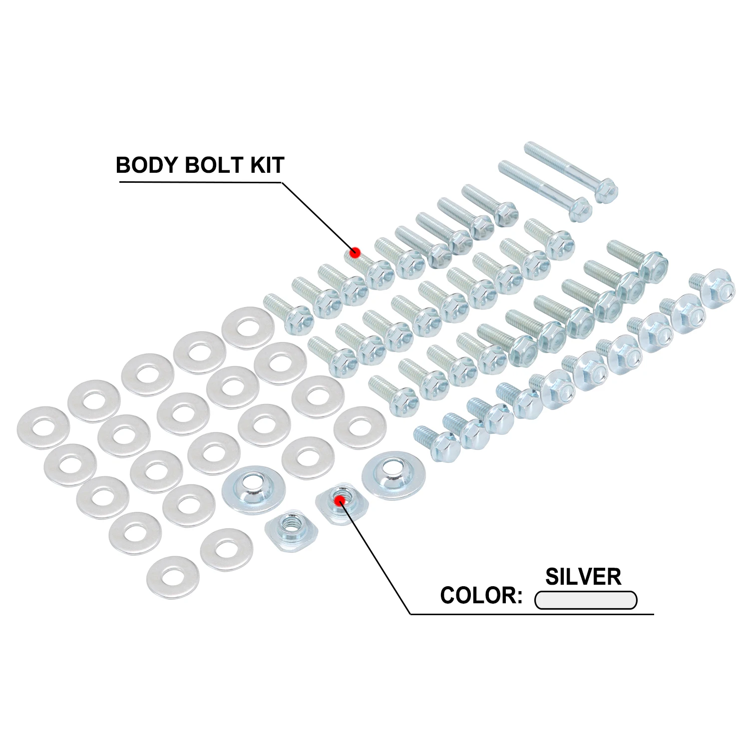 

64Pcs Body Bolt Kit Fender Flange Seat Fork Guard Bolts T-Nuts Washers For Suzuki DRZ400 400E 400S 400SM RM RMZ 85 125 250 450