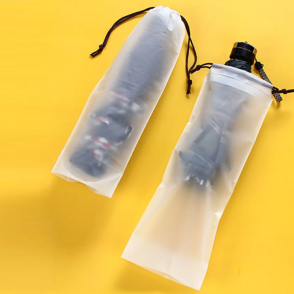 

Translucent Plastic Bag Umbrella Storage Bag Reusable Portable Umbrella Drawstring Storage Cover For Travel Bag Organizer