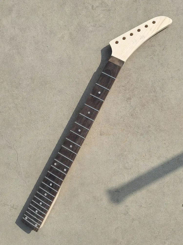 

Гриф для кленовой гитары Yinfente с 24 ладами, 25,5 дюйма, подставка из розового дерева, инкрустация банановыми точками