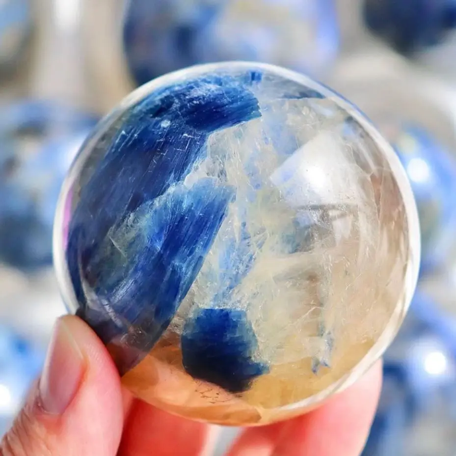 Натуральная хрустальная сфера кианита синие кварцевые шары энергетический