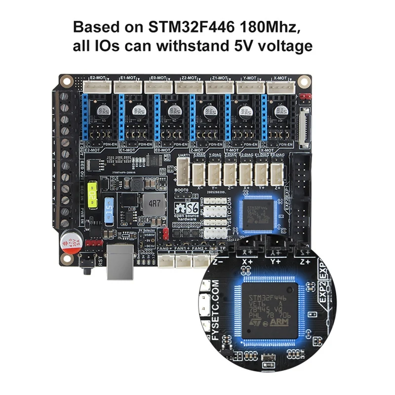 S6 V2.1 плата 32 битная управления Поддержка 6X TMC драйверы Uart/SPI Летающий провод XH