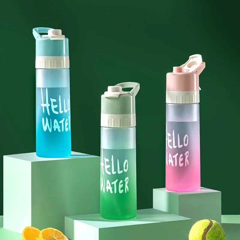 Бутылка для воды с распылителем спорта на открытом воздухе 650 мл