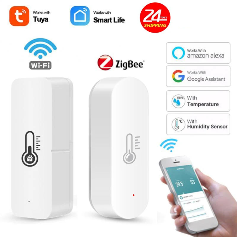 Смарт-датчик влажности и температуры Tuya Wi-Fi Zigbee уличный гигрометр термометр